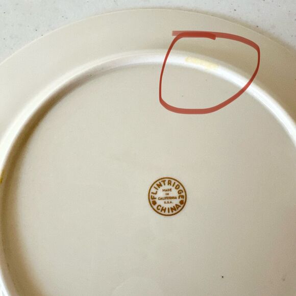 Flintridge California Sylvan Pink Gold Rim 9 Inch‎ Dinner Plate dinnerware - Picture 4 of 7